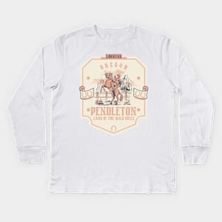 Pendleton Oregon wild west town Kids Long Sleeve T-Shirt